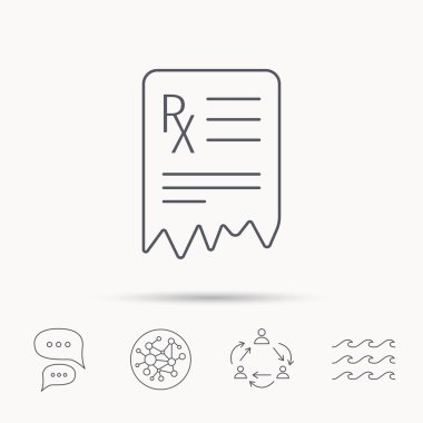 Tıbbi reçete simgesi. Sağlık belge işareti.