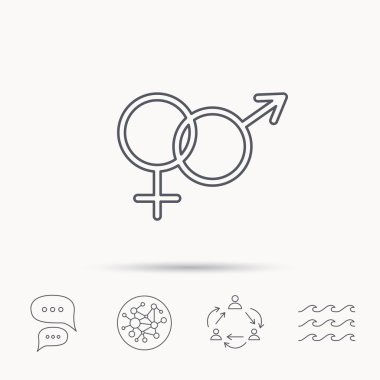 Erkek ve dişi simgesi. Geleneksel cinsellik işareti