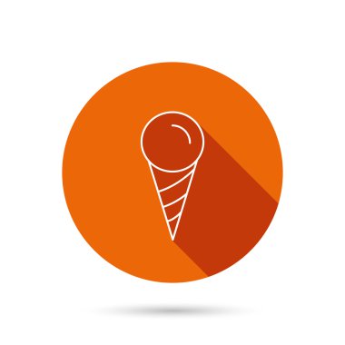 Dondurma simgesi. Şekerli tatlı waffle koni.