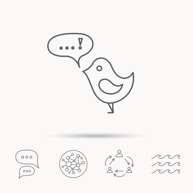 Konuşma balonu simgesinin kuş. Kısa mesajlar.