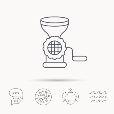 Et kıyma makinesi simgesi. Manuel doğrayıcılardan işareti.