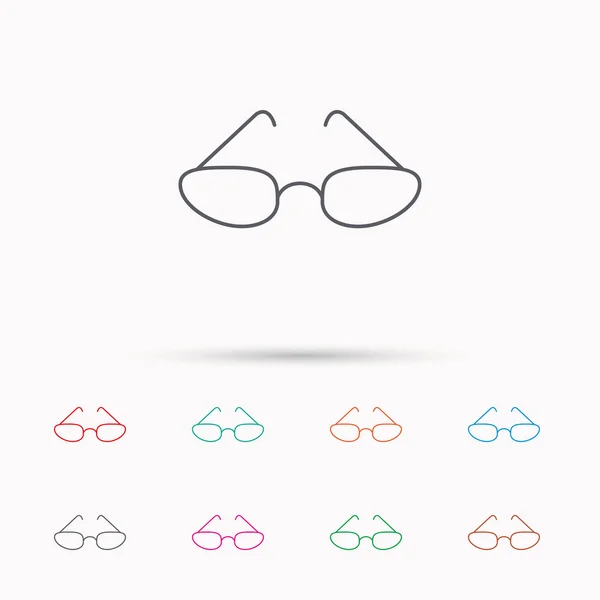 眼鏡のアイコン。アクセサリーのサインを読む. — ストックベクタ
