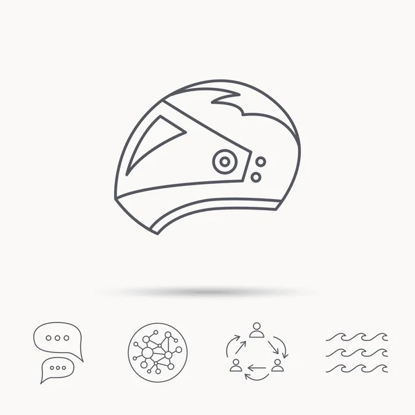 Icône casque de moto. Panneau sport vélo . — Image vectorielle