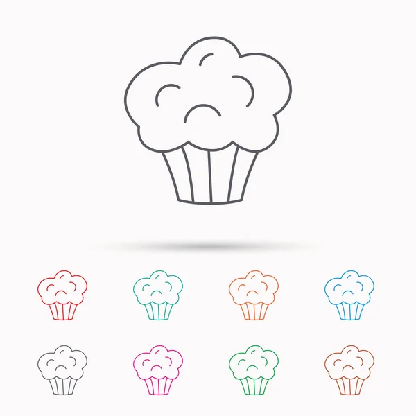 Muffin-Symbol. Cupcake Dessert Zeichen. — Stockvektor