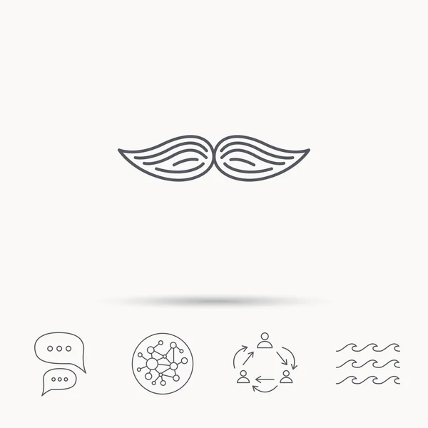 Icône moustache. Symbole Hipster. Signe de gentilhomme . — Image vectorielle