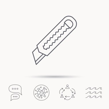 Kağıt bıçak simgesi. Kesici alet işareti.