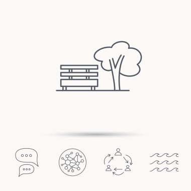 Kamu parki simgesi. Ağaç tezgah işareti ile.