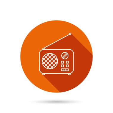 Radyo simgesi. Retro müzik alıcısı işareti.