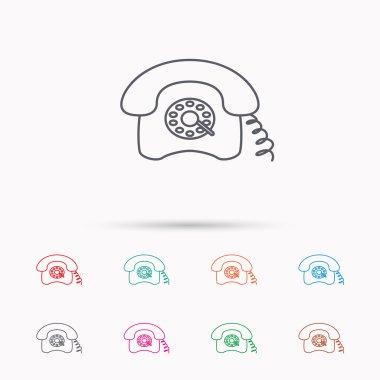 Retro telefon simgesi. Eski telefon işareti.