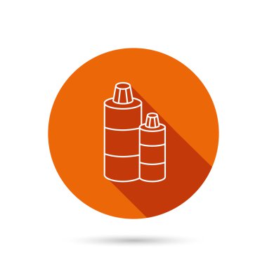 Şampuan şişeleri simgesi. Sıvı sabun işareti.