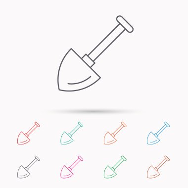 Kürek simgesi. Bahçe ekipman işareti.