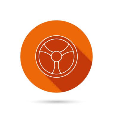 Direksiyon simidi simgesi. Araba sürücü kontrol işareti.