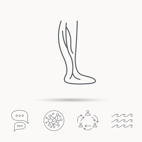 Icona flebologica. Segno delle vene delle gambe . — Vettoriale Stock