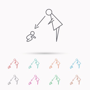 Dadı gözetimi simgesi altında. İşareti Bebek Bakımı.