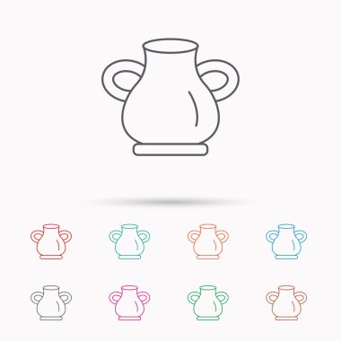 Vazo simgesi. Dekoratif vintage amfora işareti.