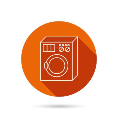 Çamaşır makinesi simgesi. Çamaşır makinesi işareti.
