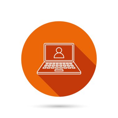 Webinar simgesi. Sohbet video işareti.