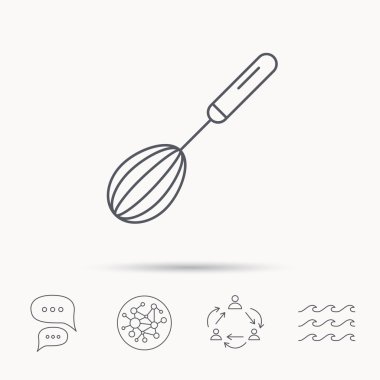 Çırpma teli simgesi. Mutfak aracı işareti.