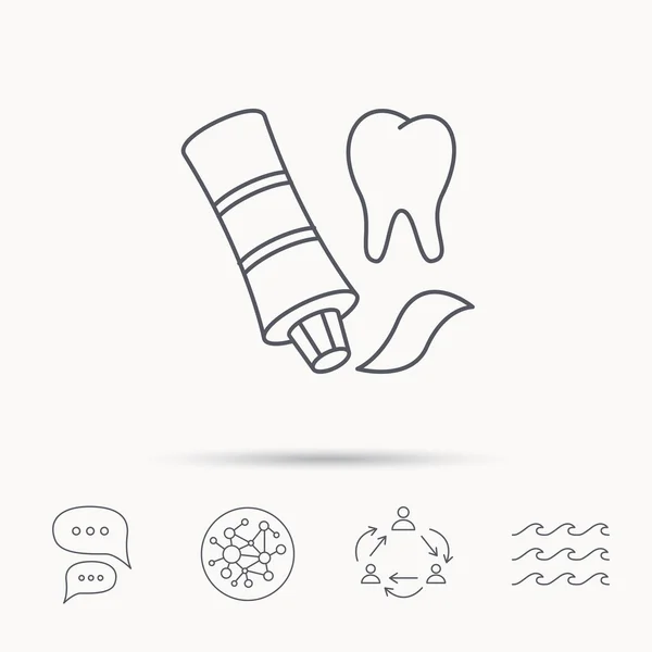 Ícone da pasta de dentes. Dentes sinal de cuidados de saúde . — Vetor de Stock