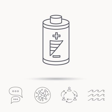 Pil simgesi. Elektrik işareti.