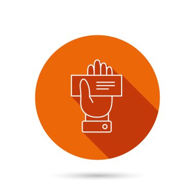 Çek simgesi. İşaret veren.