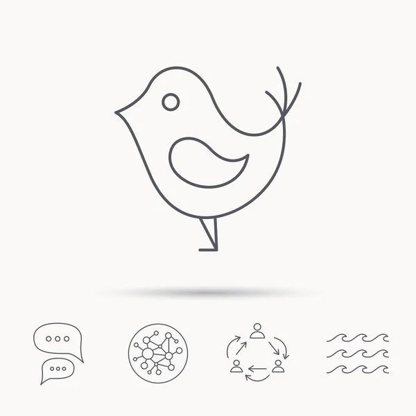 Vogel mit Schnabel-Symbol. Social-Media-Konzeptschild. — Stockvektor