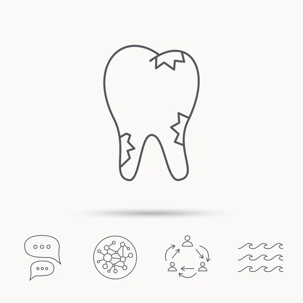 Ícone da cárie. Sinal de saúde dentária . —  Vetores de Stock