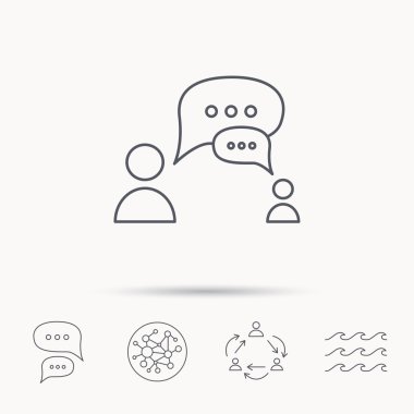 İletişim simgesi. Sohbet konuşma kabarcıklar işareti.