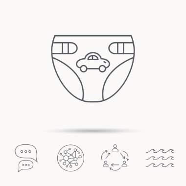 Araba simgesiyle bebek bezi. Çocuk iç çamaşırı işareti.