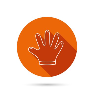 Lastik eldiven simgesi. Lateks el koruma işareti.