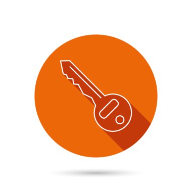 Anahtar simgesi. Kapının kilidini aracı işareti.