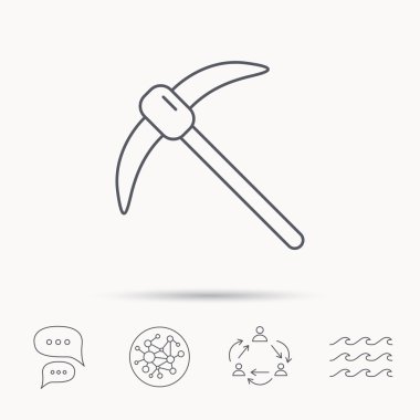 Araştırma aracı simgesi. Kazma ekipman işareti.