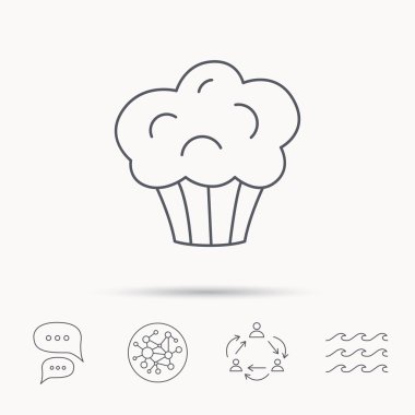 Muffin simgesi. Cupcake tatlı işareti.