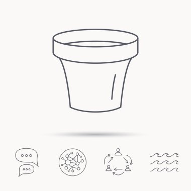 Çiçek pot simgesi. Seramik Bahçe konteyner.