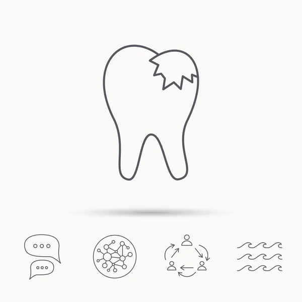 Ikona wypełniaczy dentystycznych. Odbudowa zęba znak. — Wektor stockowy