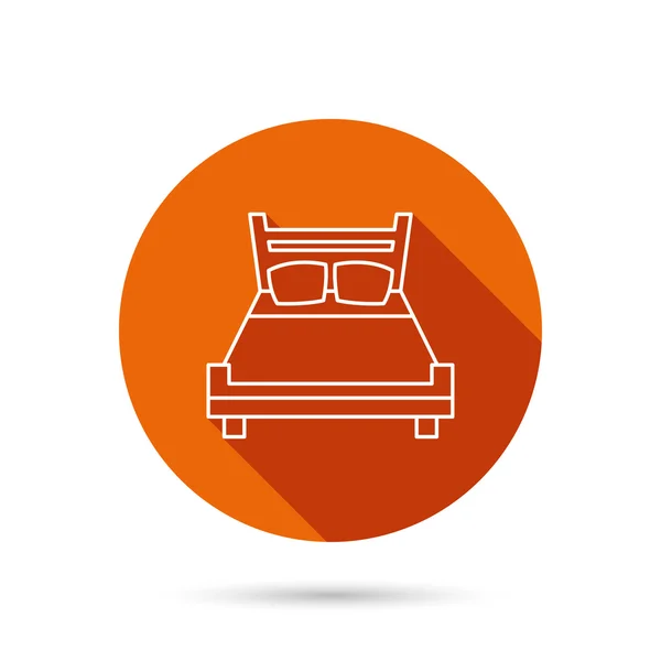 Icono de cama doble. Símbolo del sueño . — Vector de stock