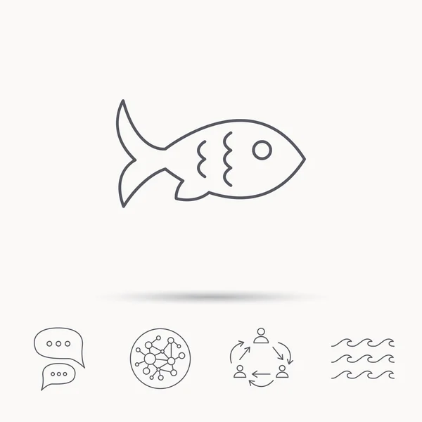Balık simgesi. Deniz ürünleri işareti. Vejetaryen yiyecekler sembolü. — Stok Vektör