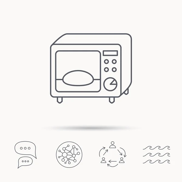 Mikrodalga fırın simgesi. Mutfak aletleri işareti. — Stok Vektör