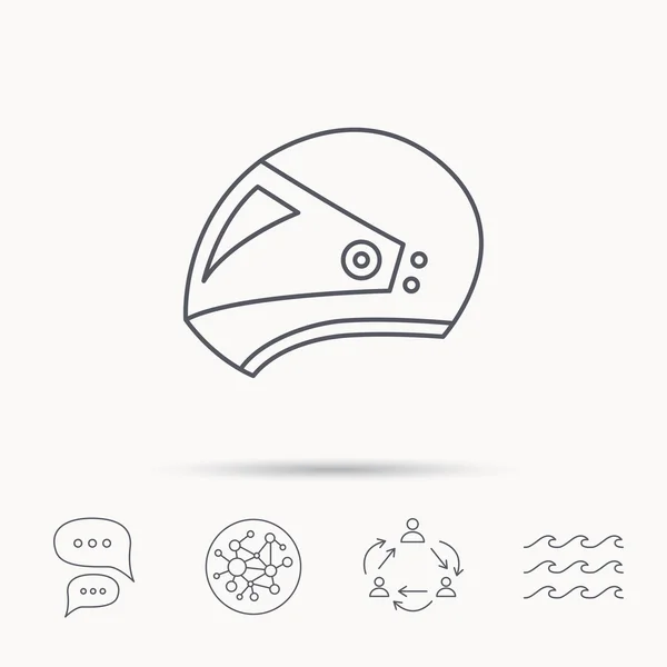 Icône casque de moto. Panneau sport vélo . — Image vectorielle