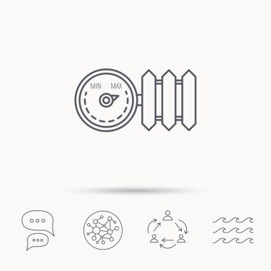 Radyatör regülatör simgesi olan. Isıtıcı işareti.