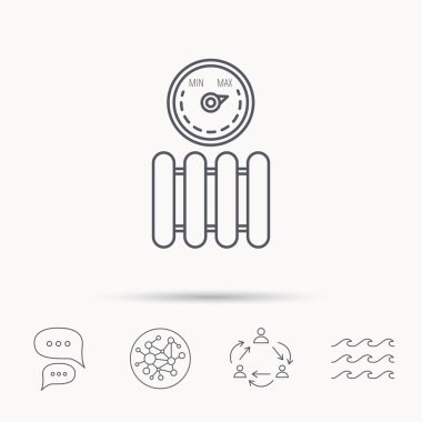 Radyatör regülatör simgesi olan. Isıtıcı işareti.