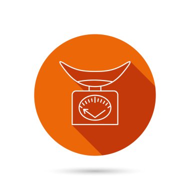 Ölçekler simgesi. Aracı oturum ağırlığında mutfak.