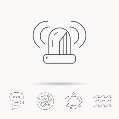 Siren çalar simgesi. Uyarı yanıp sönen ışık işareti.