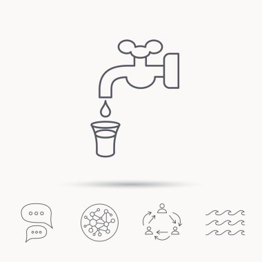 Su simge kaydetmek. Damla işaretiyle vinç.