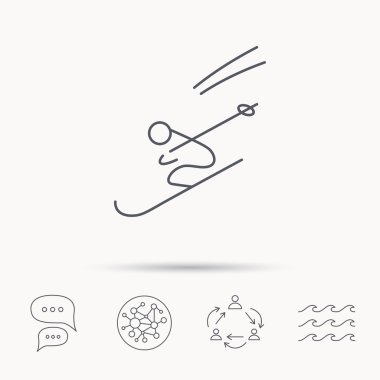 Kayak simgesi. Kayak atlama aşırı spor işareti.