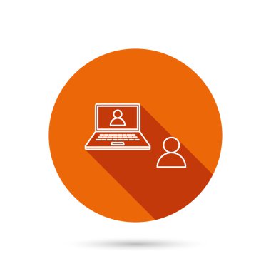 Görüntülü sohbet simgesi. Webcam sohbet işareti.