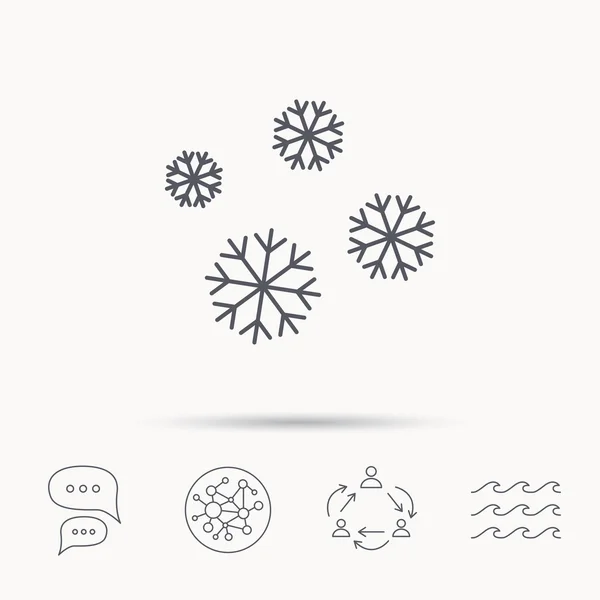 Icône de flocons de neige. Panneau de neige. Climatisation . — Image vectorielle