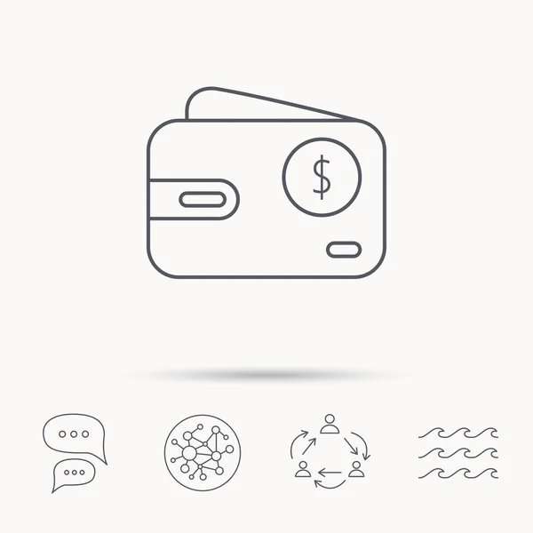 Icono de billetera dólar. USD bolsa de dinero en efectivo signo . — Vector de stock