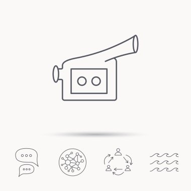 Video kamera simgesi. Retro sinema işareti.