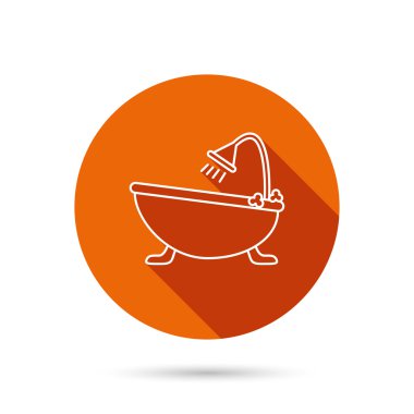 Banyo simgesi. Banyo duş işareti ile.